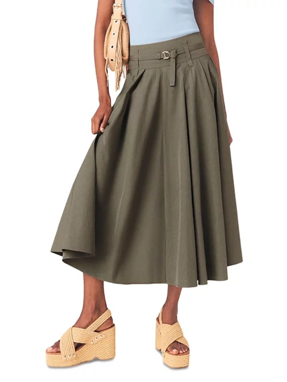 Jeji Belted Midi Skirt